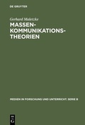 Cover: Massenkommunikationstheorien - De Gruyter