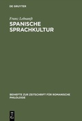 Cover: Spanische Sprachkultur - De Gruyter