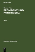 Cover: Providenz und Kontingenz - De Gruyter