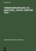 Cover: Verskonkordanz zu Goethes "Faust, Erster Teil" - De Gruyter