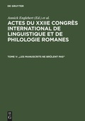 Cover: "Les manuscrits ne br&ucirc;lent pas" - De Gruyter