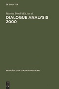 Cover: Dialogue Analysis 2000 - De Gruyter