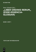 Cover: "Liber ordinis rerum" (Esse-Essencia-Glossar) - De Gruyter