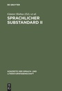 Cover: Sprachlicher Substandard II - De Gruyter