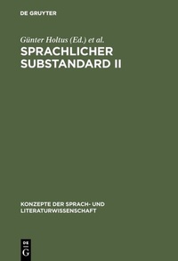 Abbildung von: Sprachlicher Substandard II - De Gruyter