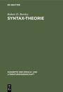 Cover: Syntax-Theorie - De Gruyter