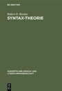 Cover: Syntax-Theorie - De Gruyter