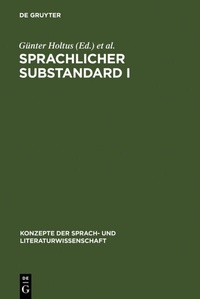 Abbildung von: Sprachlicher Substandard I - De Gruyter