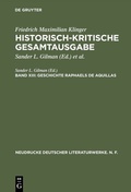 Cover: Geschichte Raphaels de Aquillas - De Gruyter