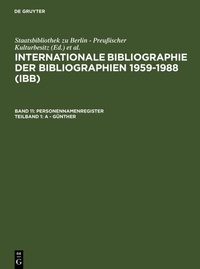 Abbildung von: A - Günther - De Gruyter Saur