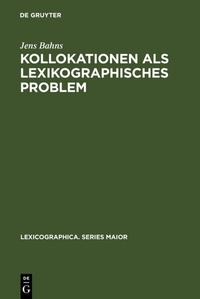 Abbildung von: Kollokationen als lexikographisches Problem - De Gruyter