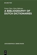 Cover: A Bibliography of Dutch Dictionaries - De Gruyter