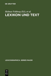 Abbildung von: Lexikon und Text - De Gruyter
