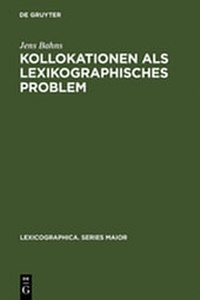 Abbildung von: Kollokationen als lexikographisches Problem - De Gruyter