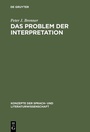 Cover: Das Problem der Interpretation - De Gruyter