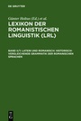Bild: Lexikon der Romanistischen Linguistik (LRL) / Latein und Romanisch: Historisch-vergleichende Grammatik der romanischen Sprachen - De Gruyter
