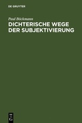 Cover: Dichterische Wege der Subjektivierung - De Gruyter