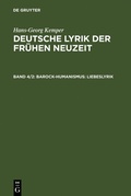 Cover: Barock-Humanismus: Liebeslyrik - De Gruyter