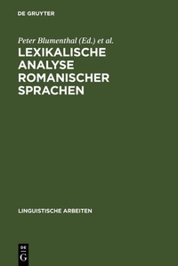 Abbildung von: Lexikalische Analyse romanischer Sprachen - De Gruyter
