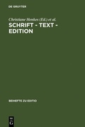 Cover: Schrift - Text - Edition - De Gruyter