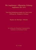 Cover: Register der Beitr&auml;ger / Mitteiler - De Gruyter Saur