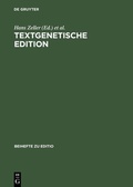 Cover: Textgenetische Edition - De Gruyter