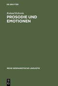 Cover: Prosodie und Emotionen - De Gruyter