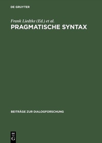 Enlarge image Cover: Pragmatische Syntax - De Gruyter