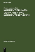 Cover: Kommentierungsverfahren und Kommentarformen - De Gruyter