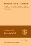 Cover: Willehalm Buch VI bis IX; Titurel; Lieder - De Gruyter