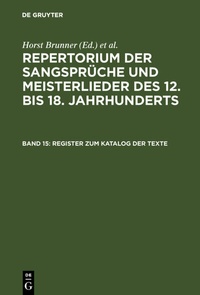 Abbildung von: Register zum Katalog der Texte - De Gruyter