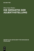 Cover: Die Semantik der Adjektivstellung - De Gruyter