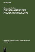 Cover: Die Semantik der Adjektivstellung - De Gruyter
