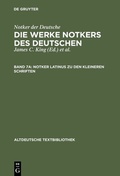 Cover: Notker latinus zu den kleineren Schriften - De Gruyter