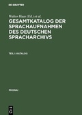 Cover: Gesamtkatalog der Sprachaufnahmen des Deutschen Spracharchivs - De Gruyter
