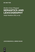 Cover: Semantics and Lexicography - De Gruyter