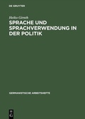 Cover: Sprache und Sprachverwendung in der Politik - De Gruyter Mouton
