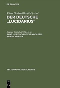 Cover: Kritischer Text nach den Handschriften - De Gruyter