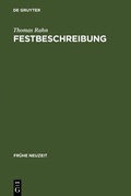 Cover: Festbeschreibung - De Gruyter