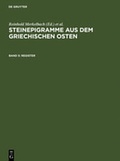 Cover: Steinepigramme aus dem griechischen Osten / Register - De Gruyter