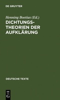Cover: Dichtungstheorien der Aufkl&auml;rung - De Gruyter