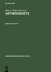 Enlarge image Cover: Aktiengesetz / §§ 76-94 - De Gruyter