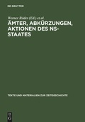 Cover: &Auml;mter, Abk&uuml;rzungen, Aktionen des NS-Staates - De Gruyter Saur