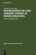 Cover: Reimenspr&uuml;che und andere Werke in Einzeldrucken - De Gruyter