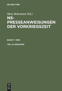 Enlarge image Cover: 1939. Register - De Gruyter Saur