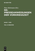Cover: 1939. Register - De Gruyter Saur