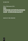 Cover: NS-Presseanweisungen der Vorkriegszeit / 1938. Register - De Gruyter