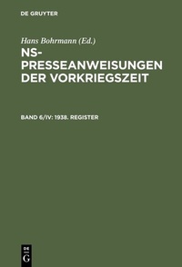 Enlarge image Cover: 1938. Register - De Gruyter Saur