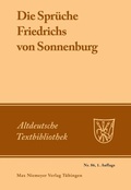 Cover: Die Spr&uuml;che Friedrichs von Sonnenburg - De Gruyter