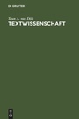 Cover: Textwissenschaft - De Gruyter